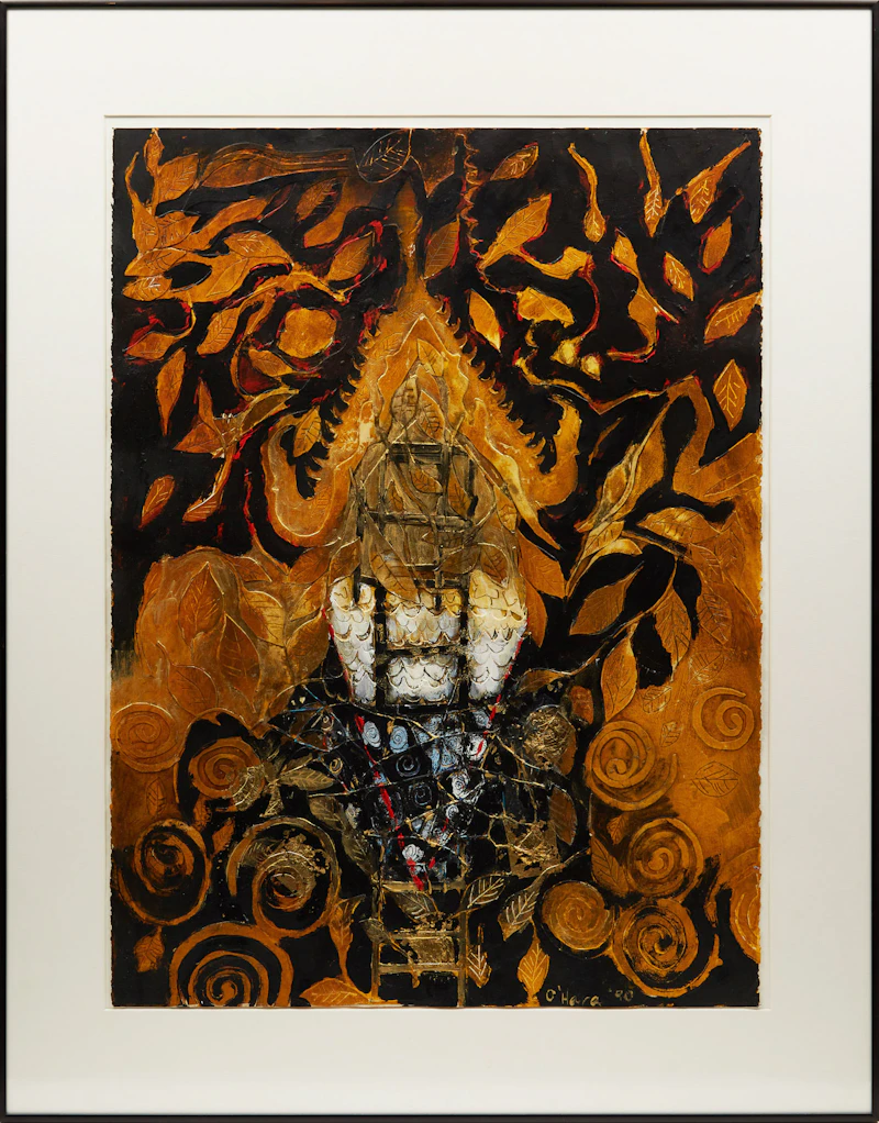 Pat O’Hara, Spirit House #16, mixed media collage on paper, 1990 - view 2