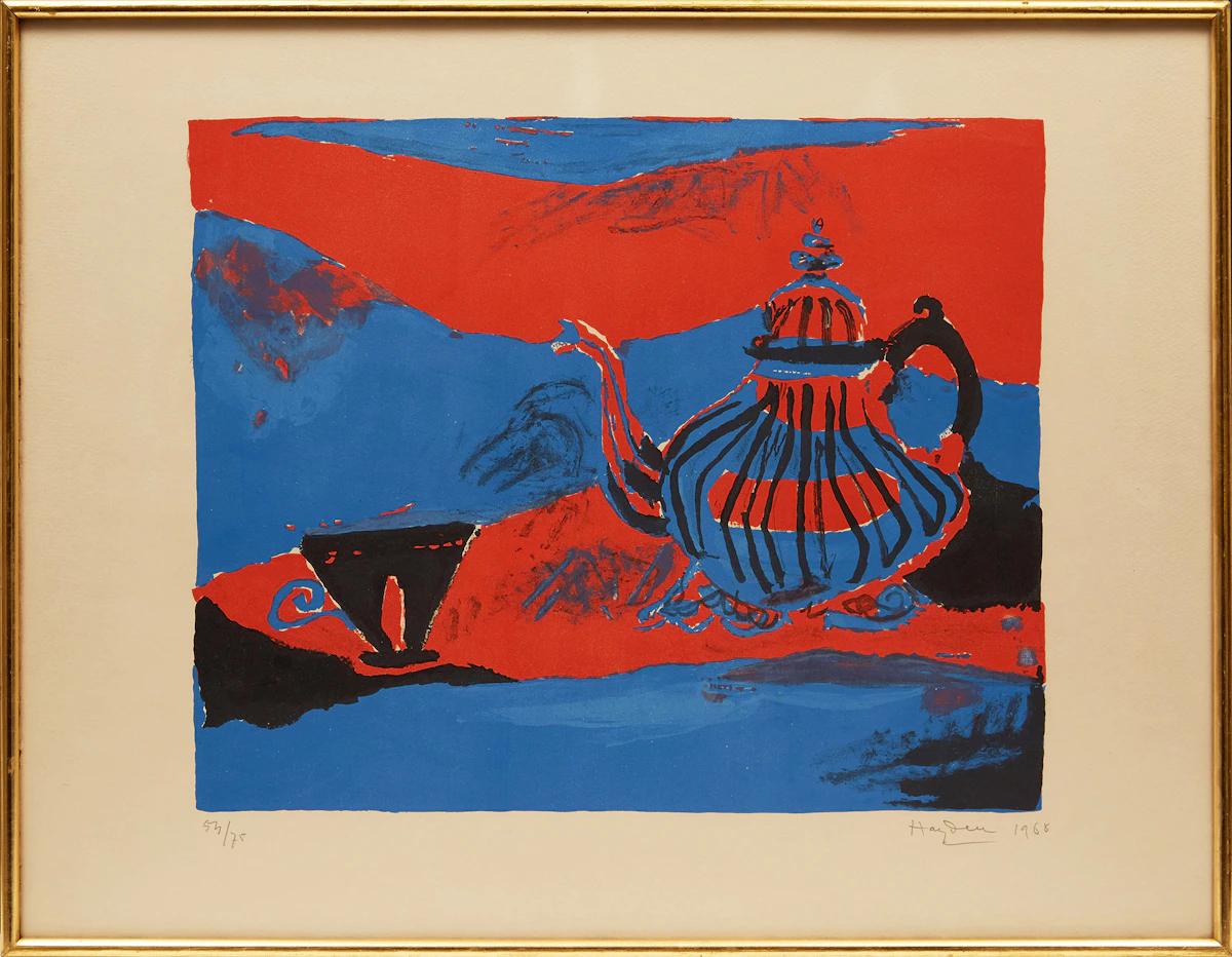 Hayden, Tea Time, colour lithograph, 1968