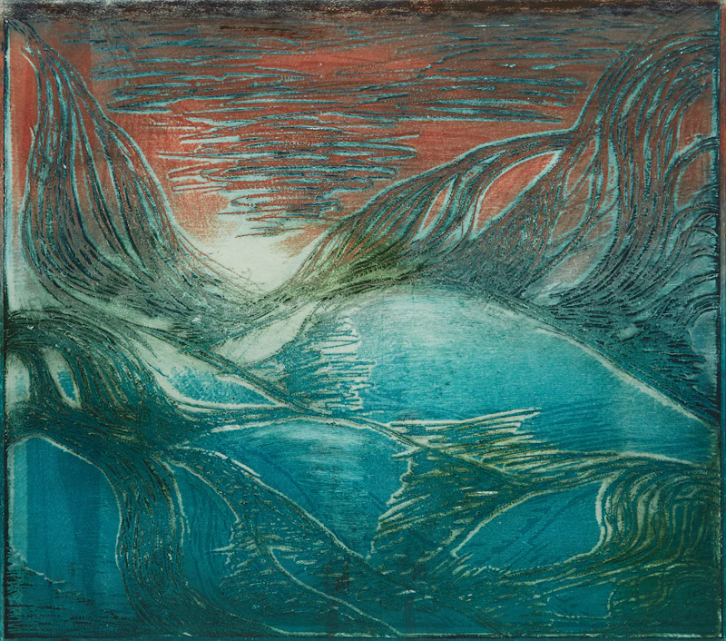 Sylvia Mendel, Turbulence, colour etching - view 2