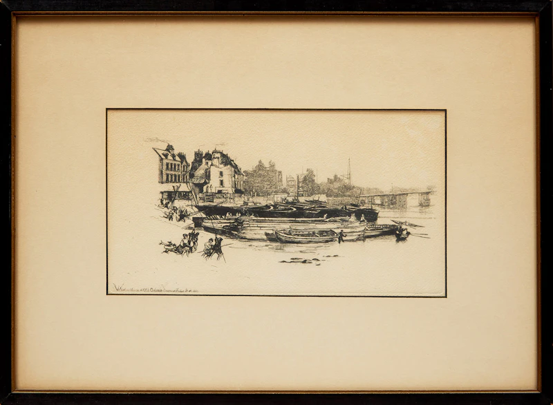 Pair of Works: Whistler’s House at Old Chelsea; Landscape by Unknown 20th Century Artist