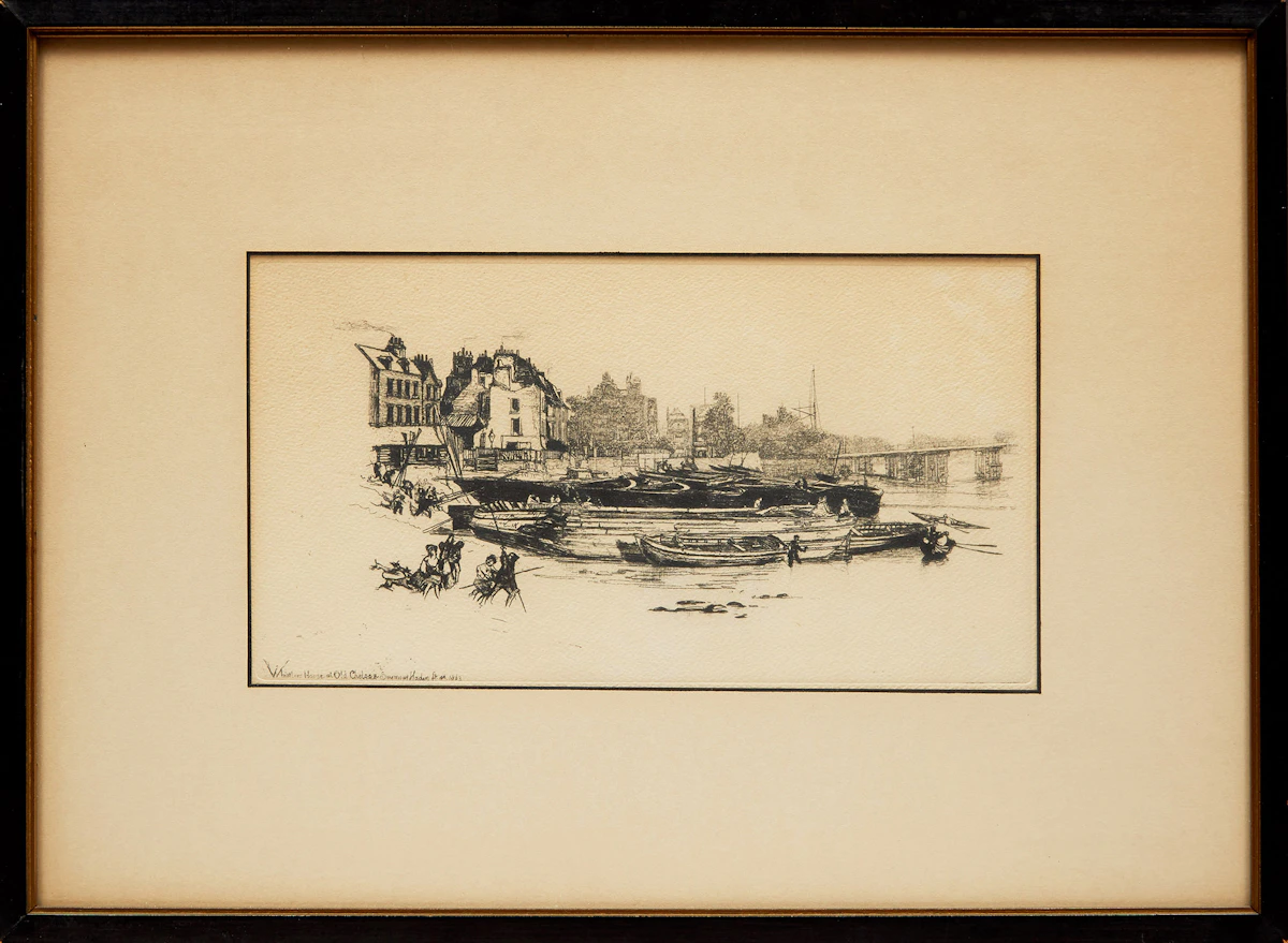 Unknown 20th Century Artist, Pair of Works: Whistler’s House at Old Chelsea; Landscape, pair of photolithographic reproductions
