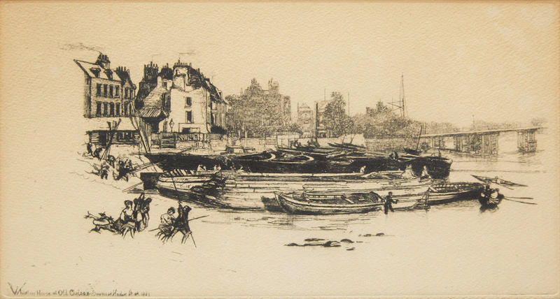 Unknown 20th Century Artist, Pair of Works: Whistler’s House at Old Chelsea; Landscape, pair of photolithographic reproductions - view 2