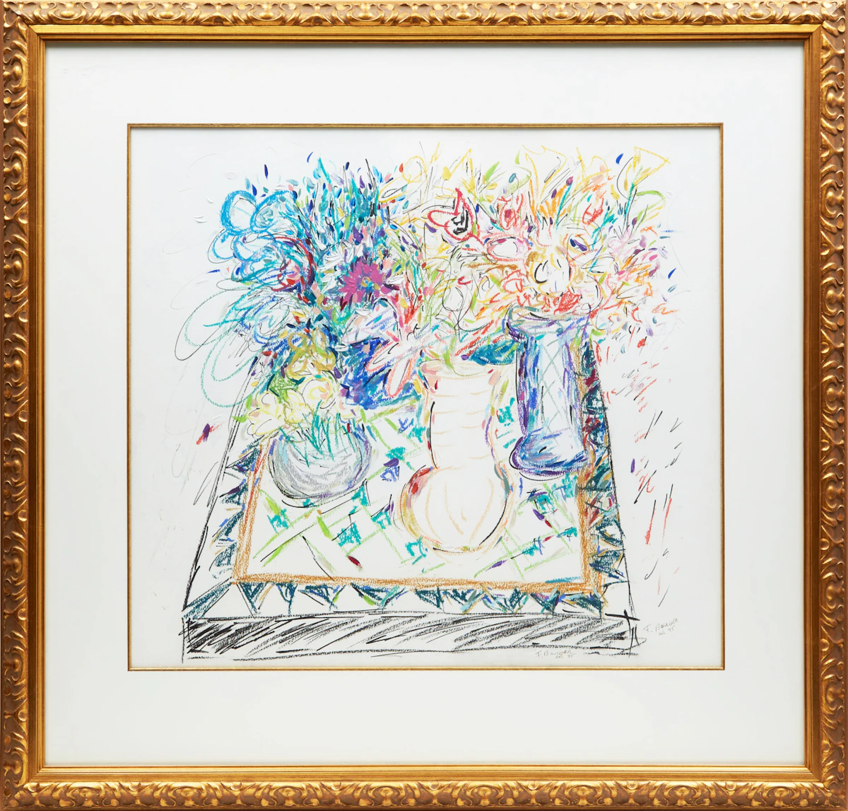 François Boucher, Ambiance Marocaine, mixed media on paper, 1995