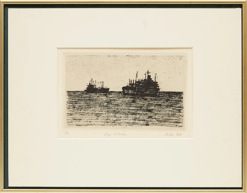 Ships at Anchor by Alistair Macready Bell