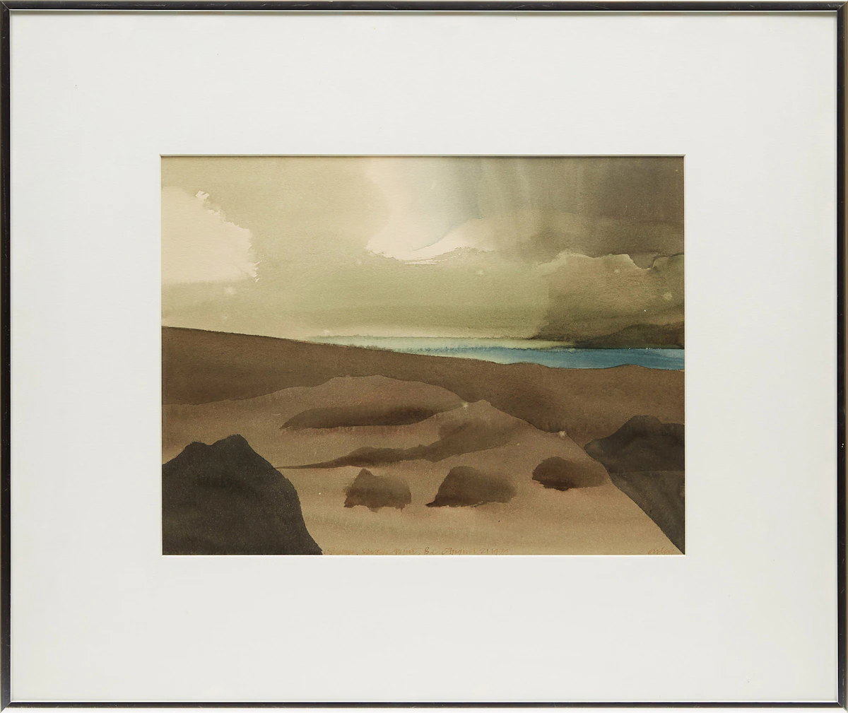 Toni Onley, Shower, Savage Point, B.C. , watercolour, 1977