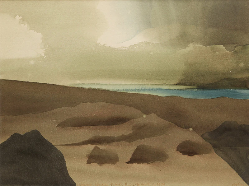 Toni Onley, Shower, Savage Point, B.C. , watercolour, 1977 - view 2