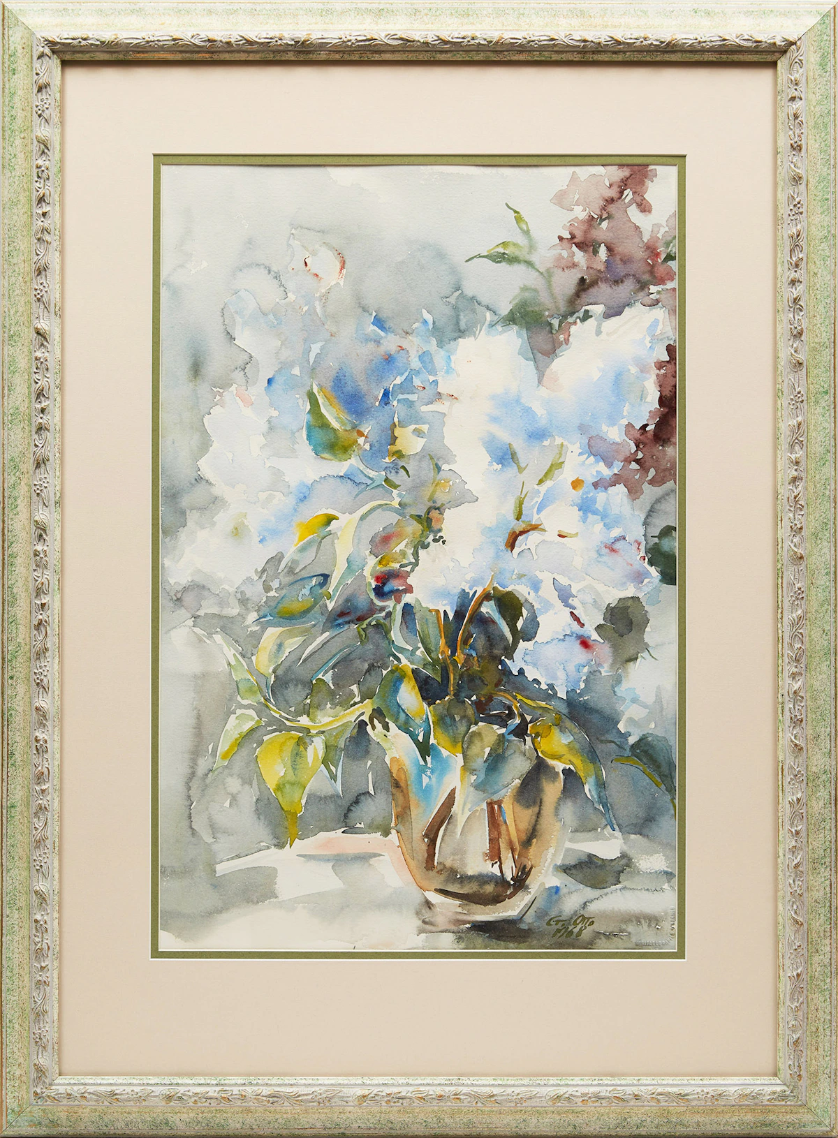 Guttorn Otto, Floral Still Life, watercolour, 1968