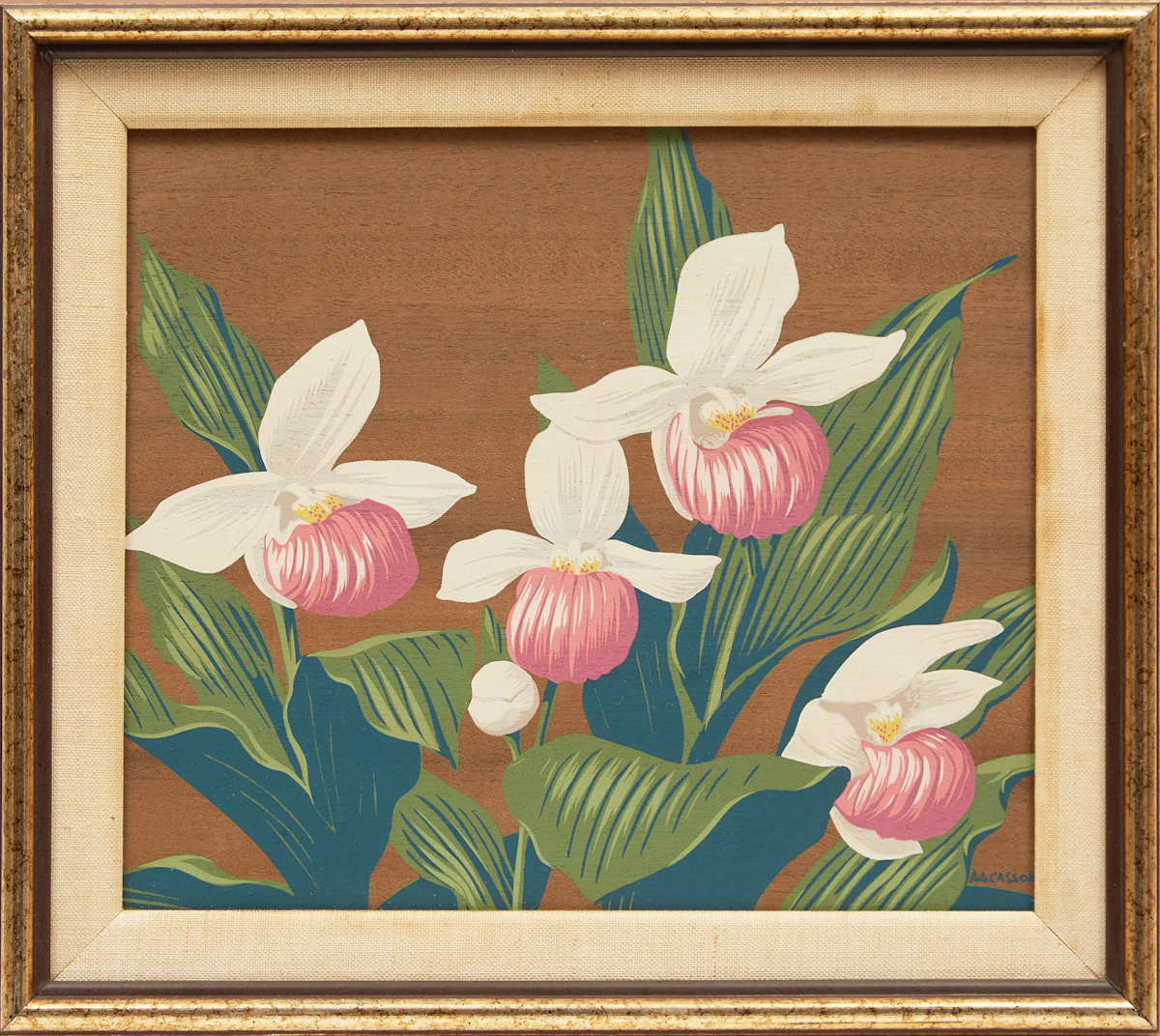 Alfred Joseph Casson, Lady Slipper, silkscreen on veneer