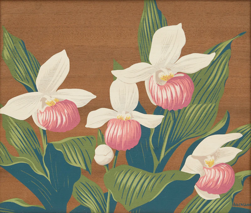 Alfred Joseph Casson, Lady Slipper, silkscreen on veneer - view 2