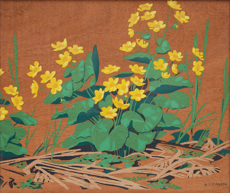 Alfred Joseph Casson, Marsh Marigolds, silkscreen on veneer - view 2