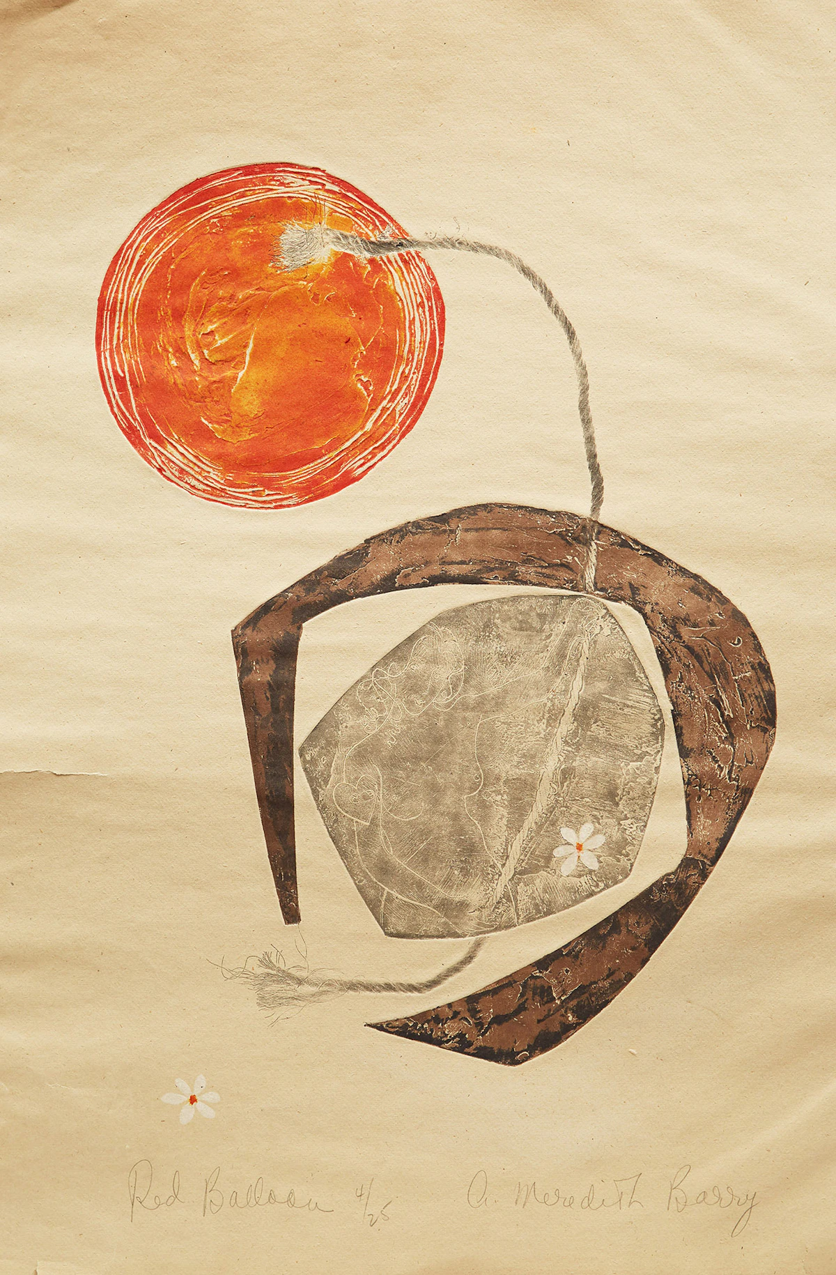 Anne Meredith Barry, The Red Balloon, colour colograph