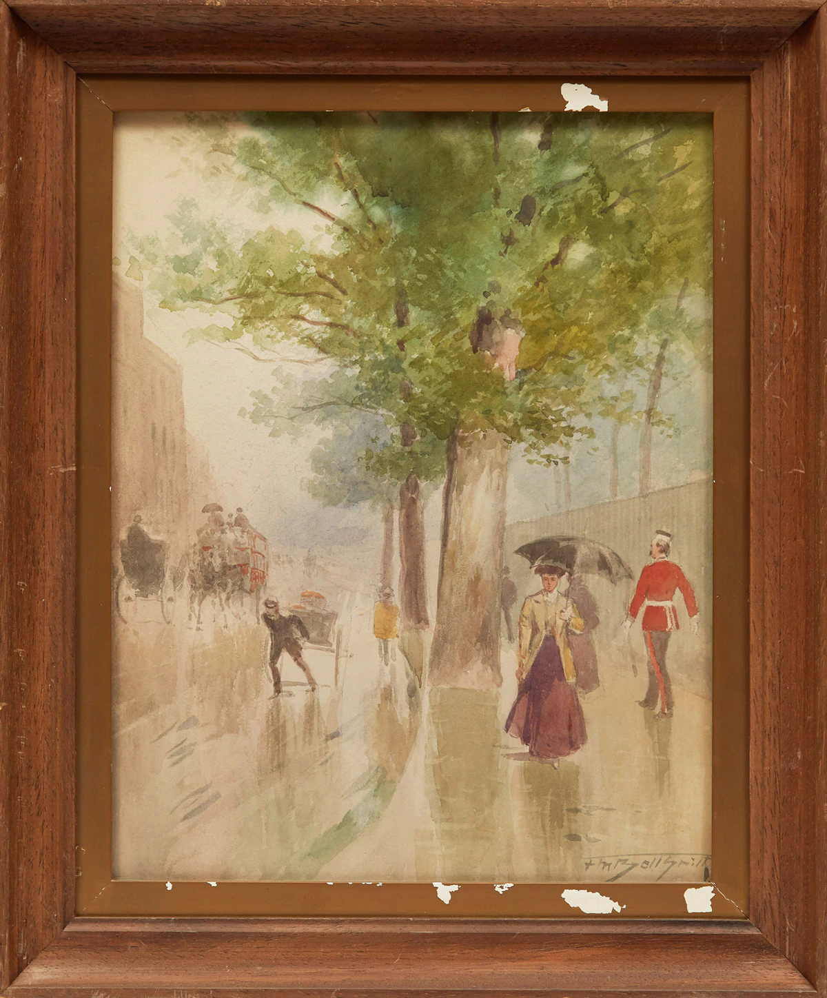 Frederic Marlett Bell-Smith, European Street Scene, watercolour