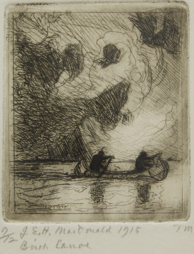 James Edward Hervey MacDonald, Birch Canoe, etching, 1915 - view 2