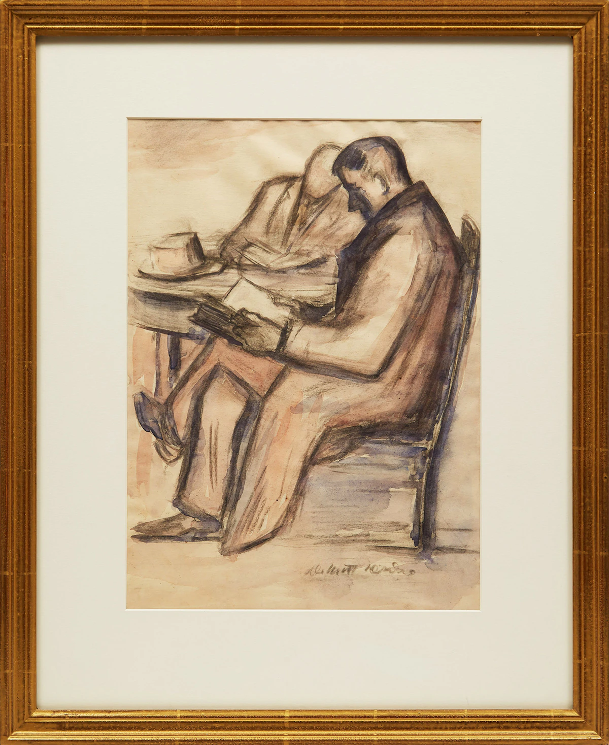 Dewitt Drake, Readers, watercolour