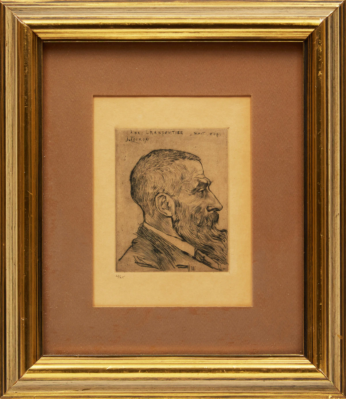 Johannes Theodorus Toorop, Pair of Portraits, two drypoint etchings