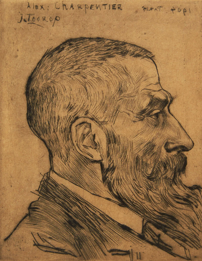 Johannes Theodorus Toorop, Pair of Portraits, two drypoint etchings - view 2