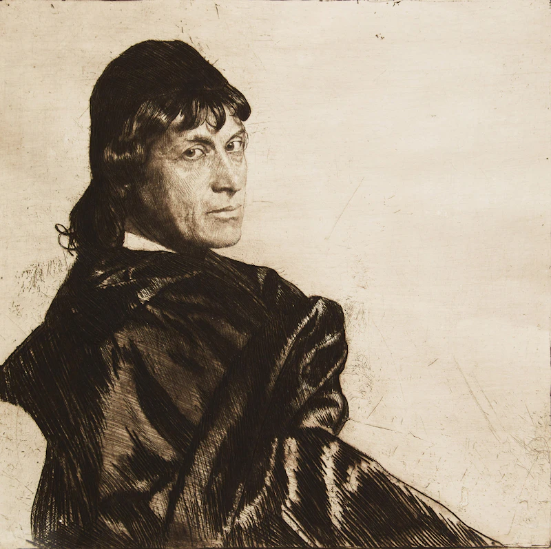 Ferdinand Schmutzer, Josef Kaines as Hamlet, etching - view 3