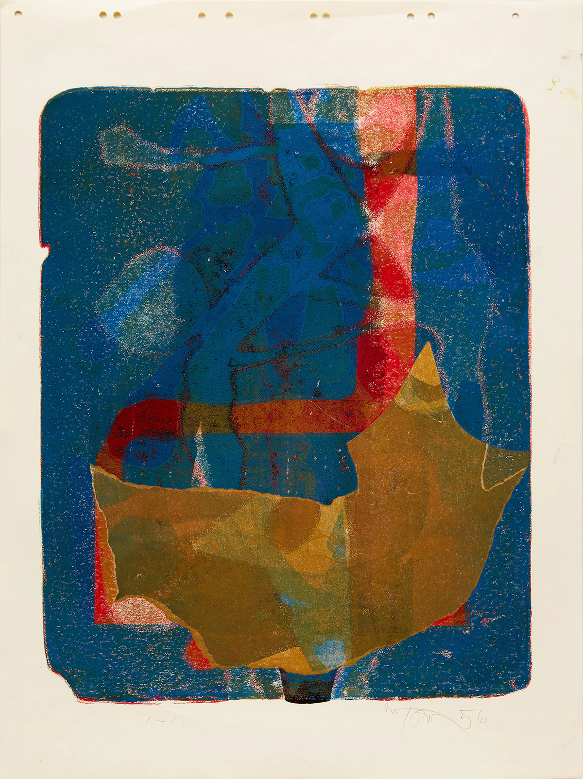 Harold Barling Town, Rock Boat, single autographic print, 1956
