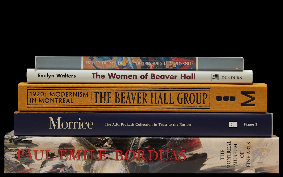 Books and Reference, Paul-Émile Borduas; Morrice: The A.K. Prakash Collection in Trust to the Nation; 1920s Modernism in Montreal: The Beaver Hall Group; Jewish Painters and Modernity, Montreal 1930-1945; The Women of Beaver Hall, five books