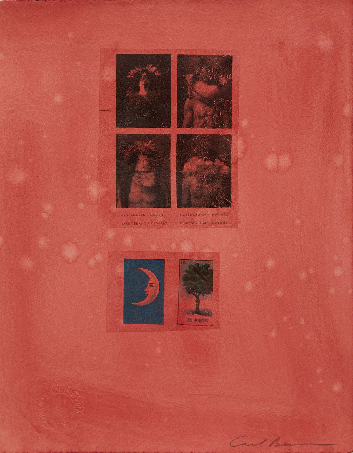 Carl Beam, La Luna/ El Arbol, mixed media print