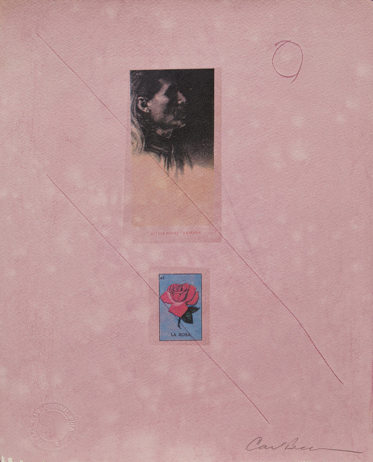 Carl Beam, La Rosa, mixed media print