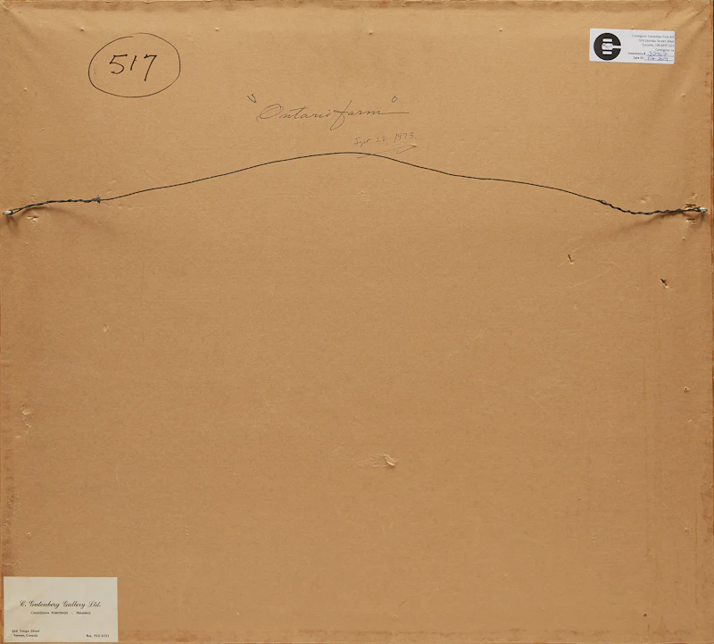 Joachim George Gauthier, Ontario Farm, watercolour laid down, 1973 - view 3
