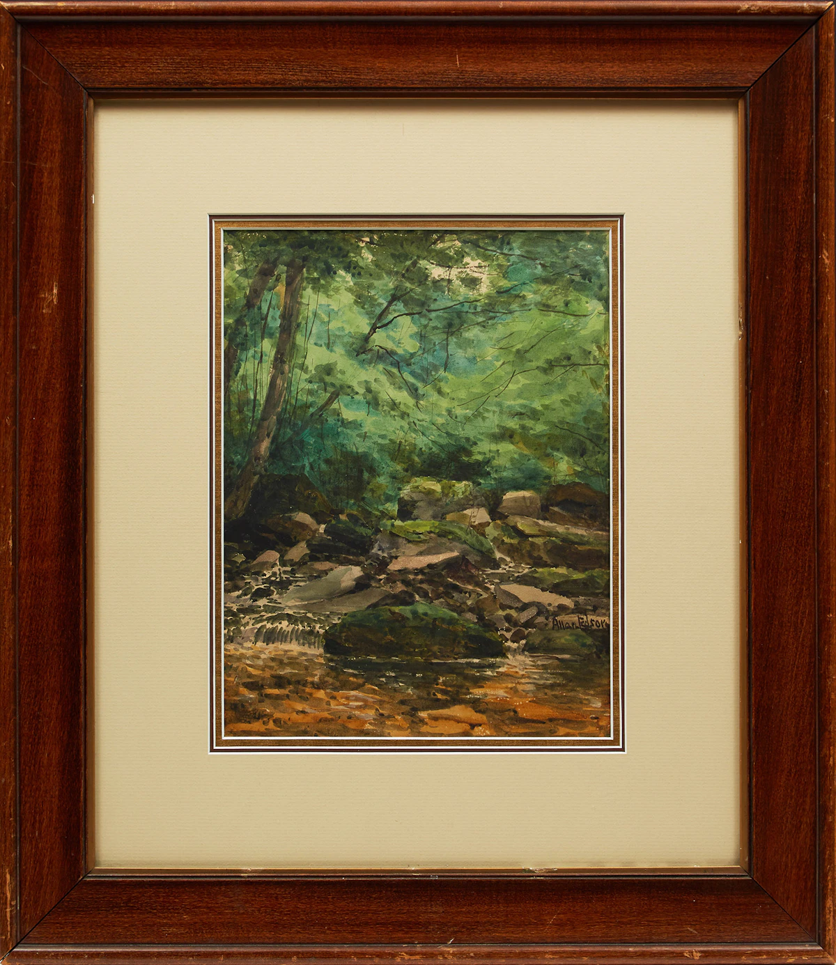 Aaron Allan Edson, River, watercolour