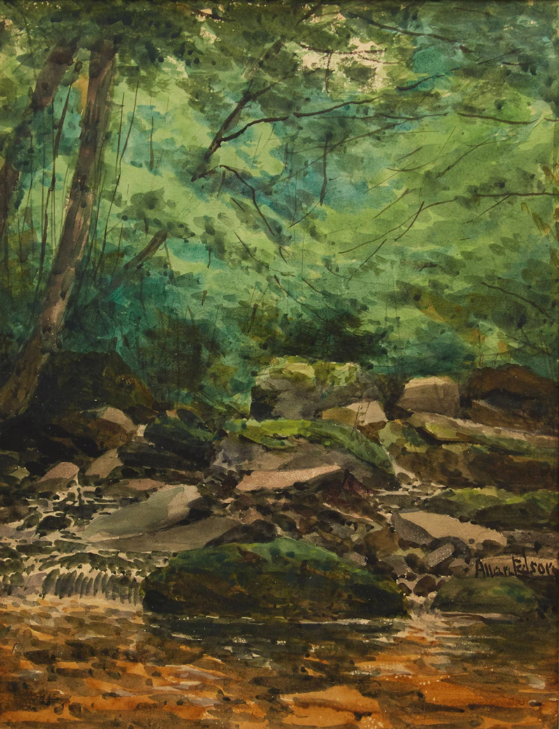 Aaron Allan Edson, River, watercolour - view 2