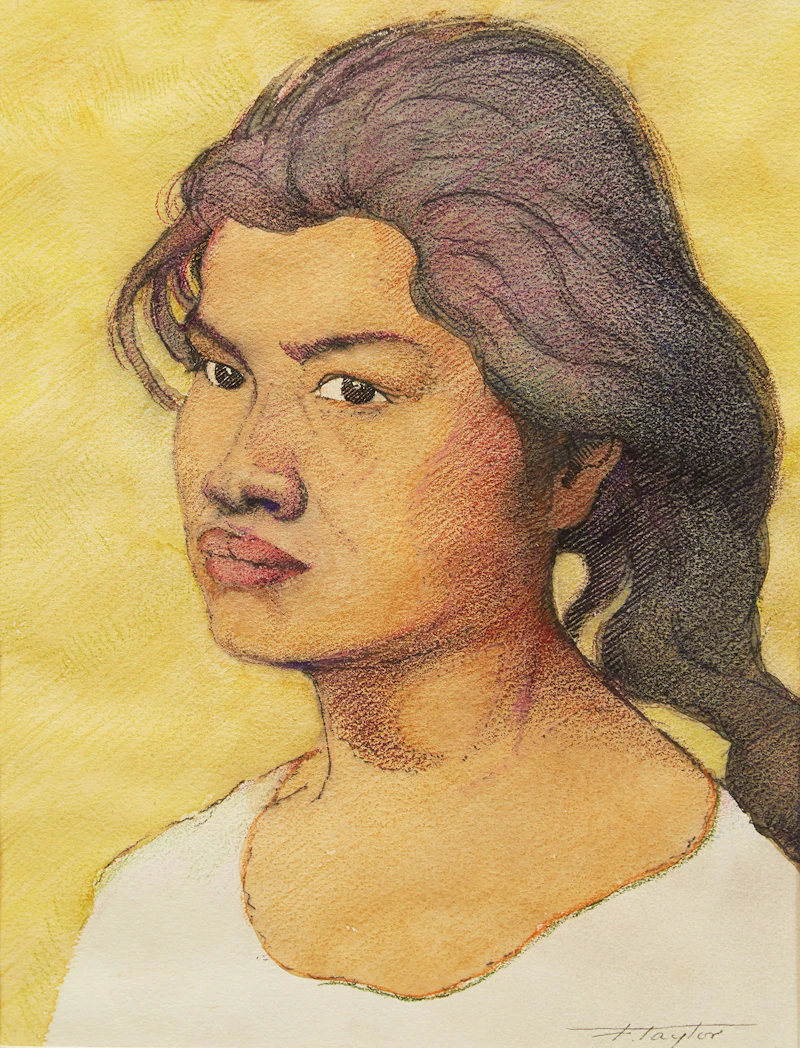 Frederick Bourchier Taylor, Portrait, watercolour - view 2