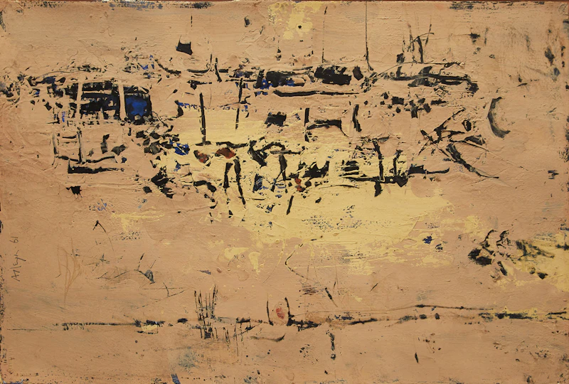 Edmund Alleyn, Abstraction, oil on paper, 1961 - view 2