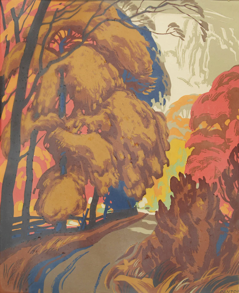 Lawrence Arthur Colley Panton, Roadway in Fall, colour serigraph - view 2