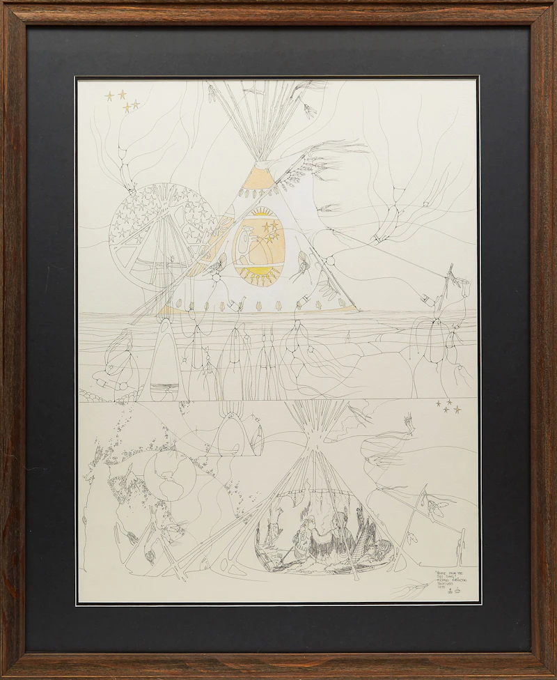 Michael Robinson, People from the Sky Song, mixed media drawing, 1981 - view 1