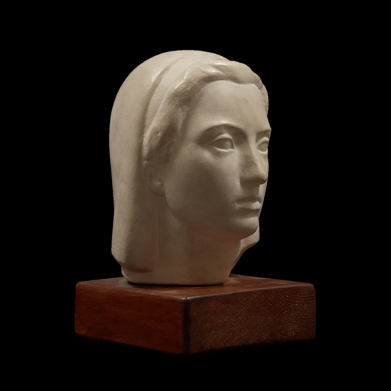 Florence Wyle, Justice, plaster bust on a wooden base, circa 1957 - view 2