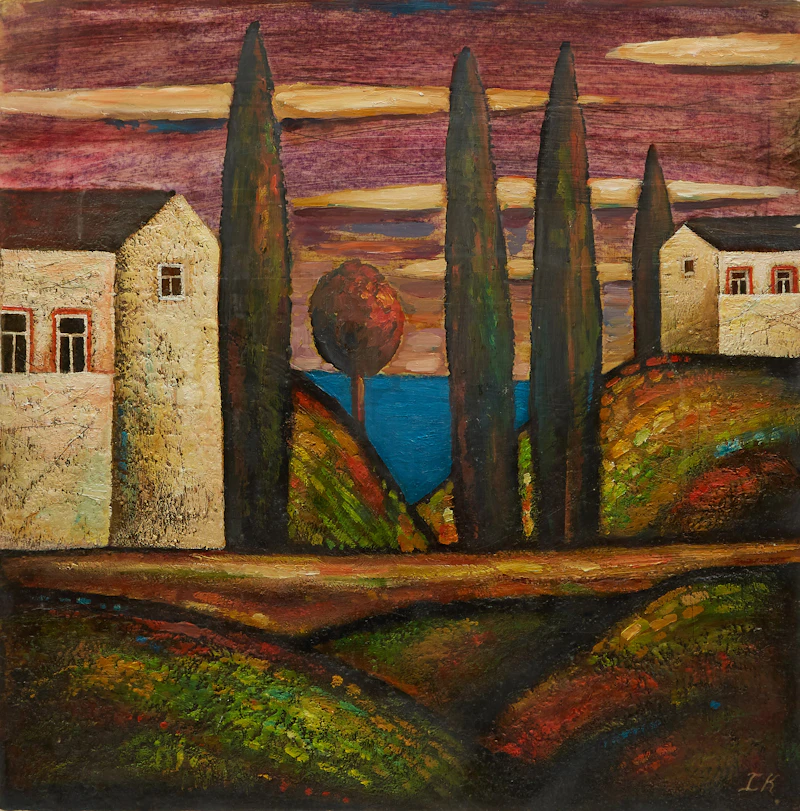 Irina Koulikov, Landscape, acrylic on paper - view 2
