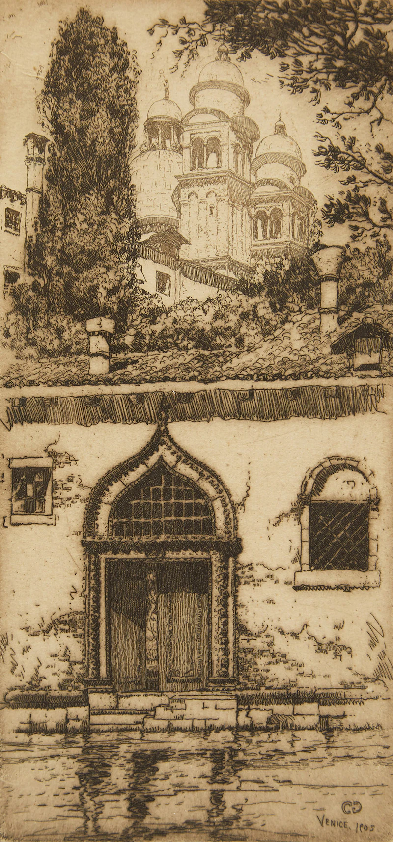 Clarence Alphonse Gagnon, San Salute, Venice, etching, 1905 - view 2