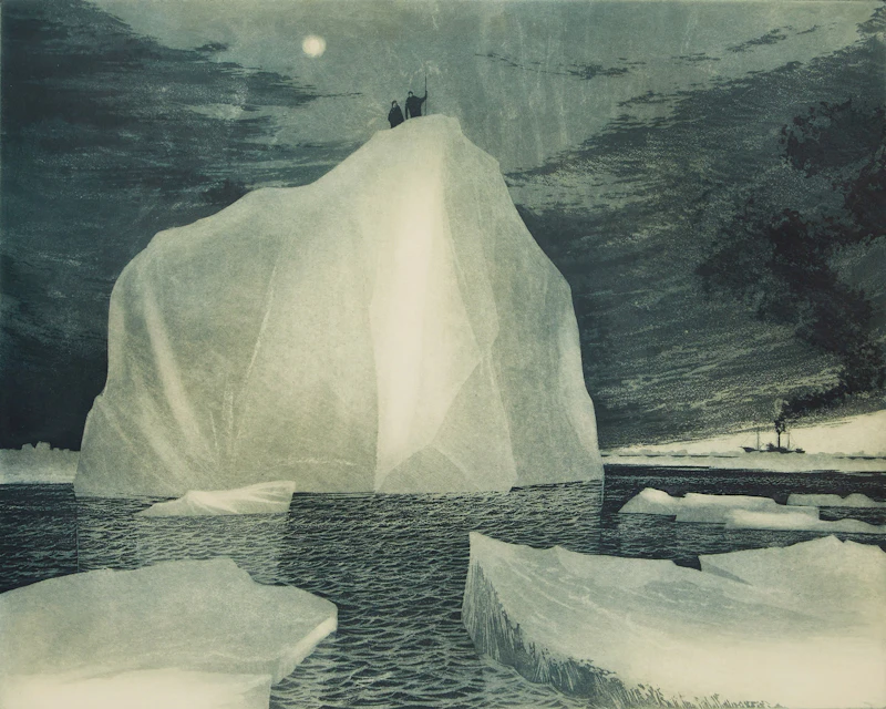 David Lloyd Blackwood, Two Scouts from the S.S. Eagle, colour etching and aquatint, 1975 - view 2