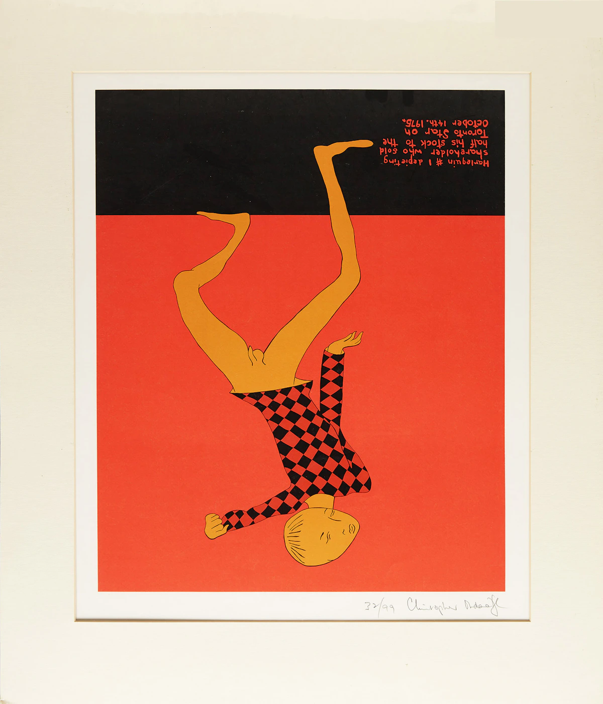 Christopher Ondaatje, Harlequin #1, colour serigraph