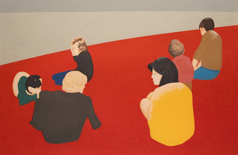 Charles Pachter, Six Figures in a Landscape, colour serigraph - view 2