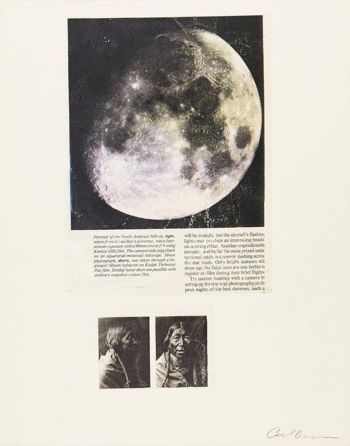 Carl Beam, Untitled (Portrait of North America Nebula), mixed media print