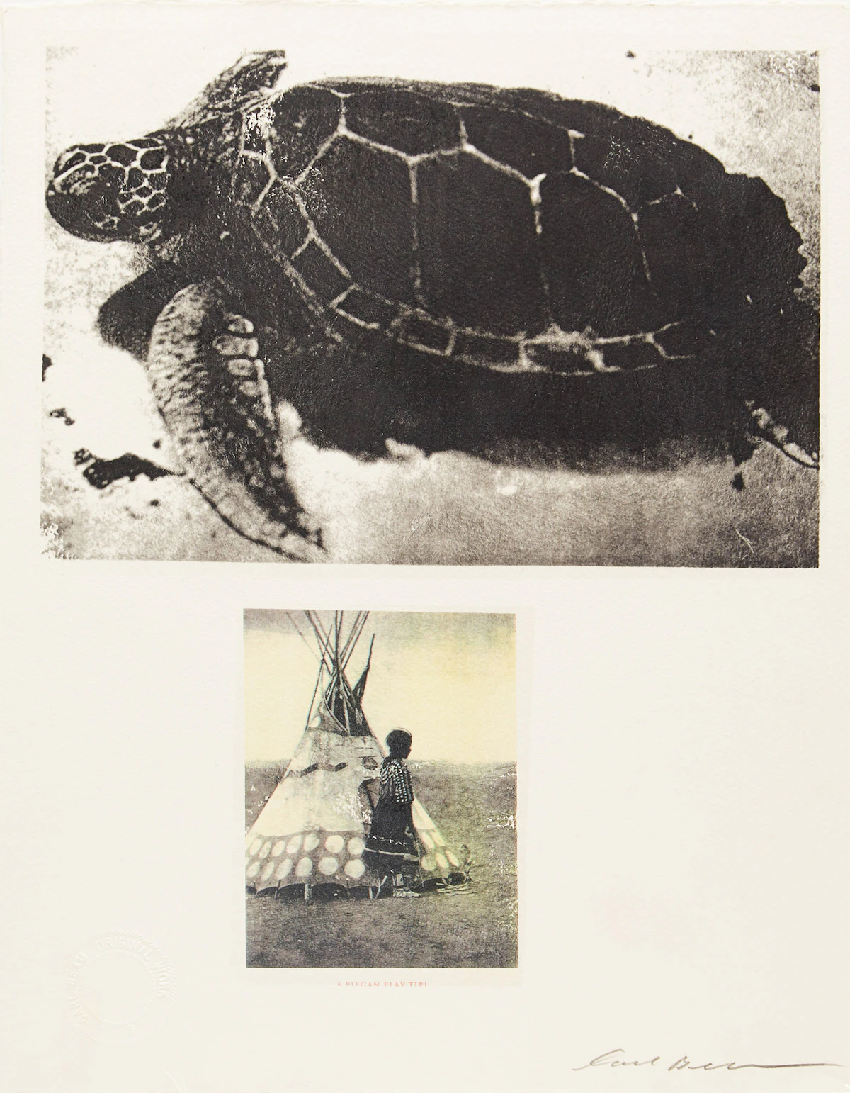 Carl Beam, Untitled (A Piegan Play Tipi), mixed media print