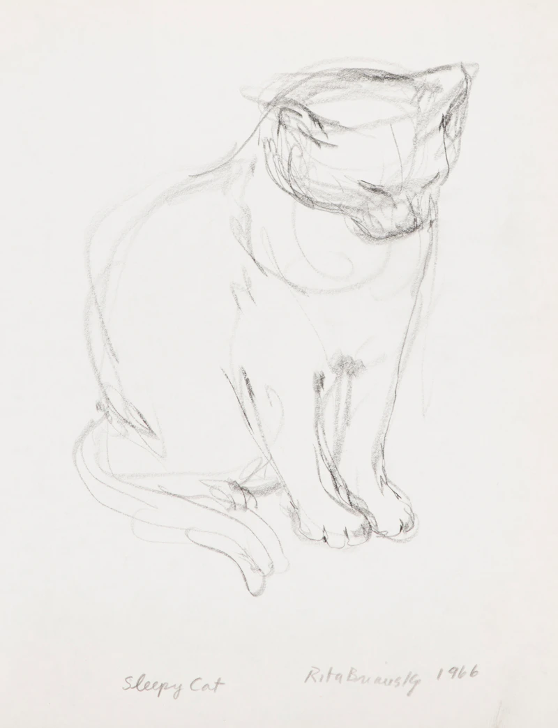 Rita Briansky, Joe; Veronica Tennant; After Degas; The Tuning Fork/Wendy; Sleepy Cat, assorted media on paper (5) - view 2
