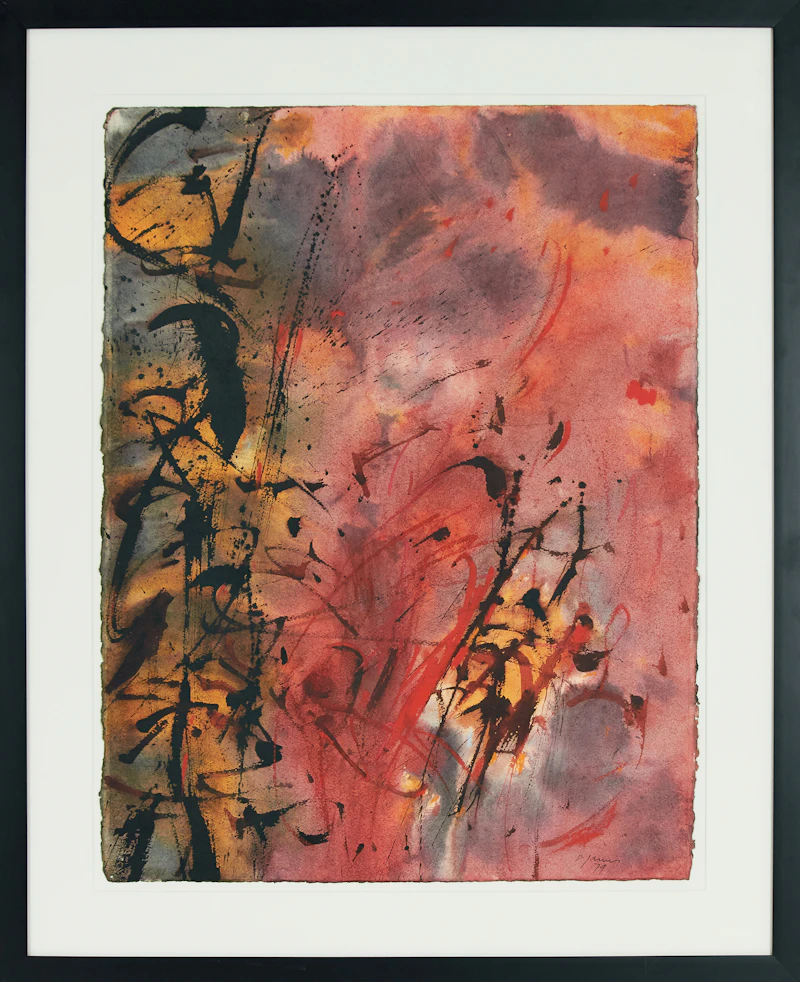 Donald Jarvis, Inscape (1): Red, coloured inks on paper - view 2