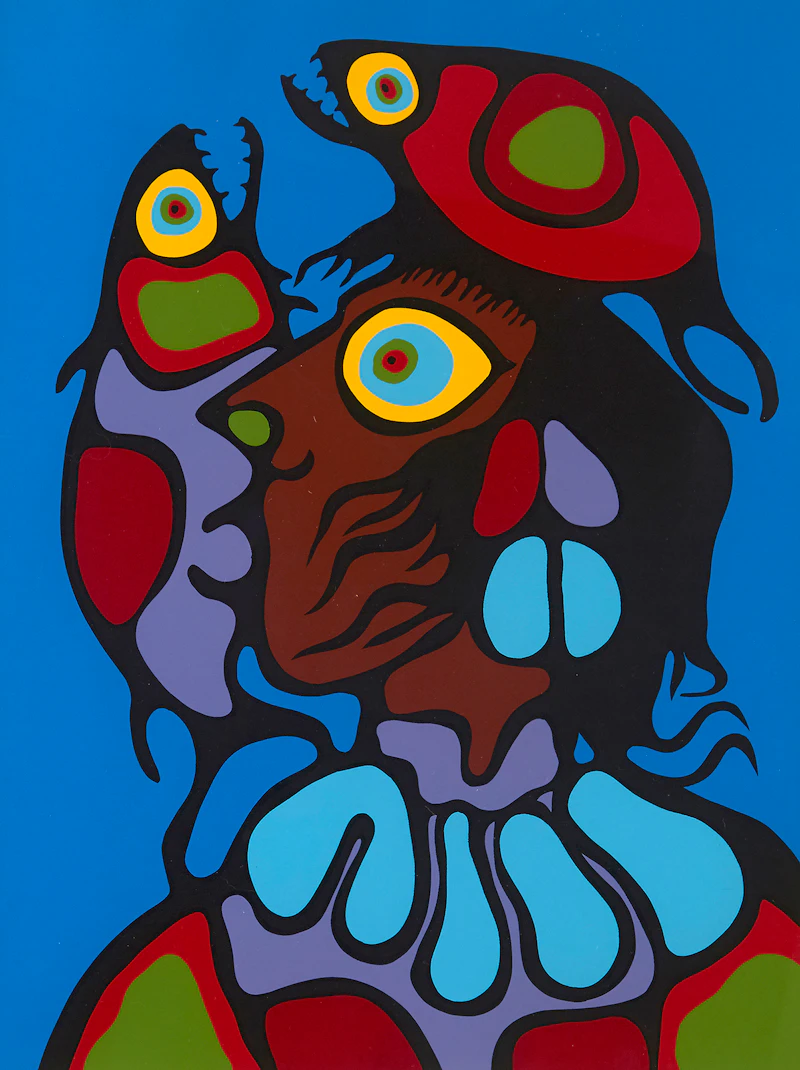 Norval Morrisseau, Thinking of Fishes, silkscreen - view 2