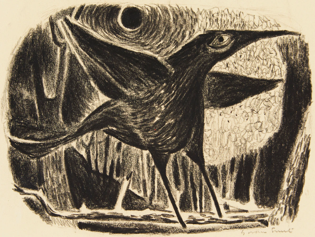 Gordon Appelbe Smith, Bird, oil pastel