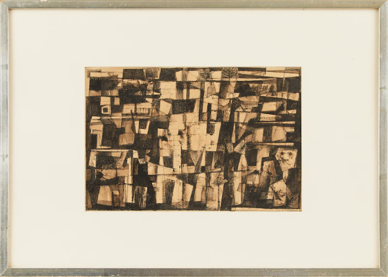 H.O. Buchner, Untitled Abstraction, ink drawing, 1963 - view 2