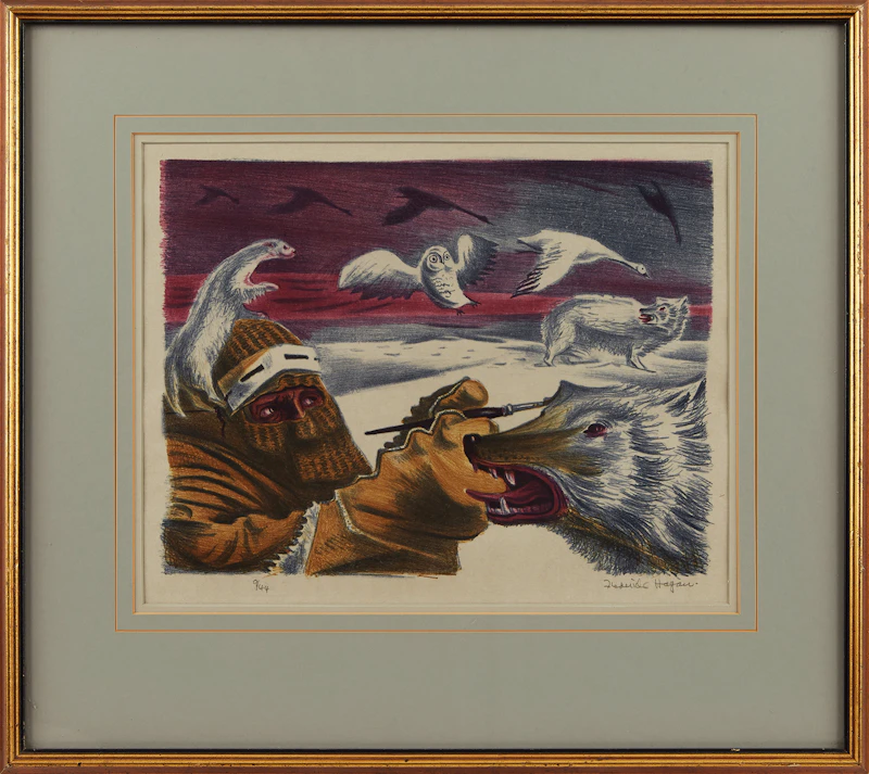 Frederick Hagan, Examining Snow Creatures, colour lithograph - view 2