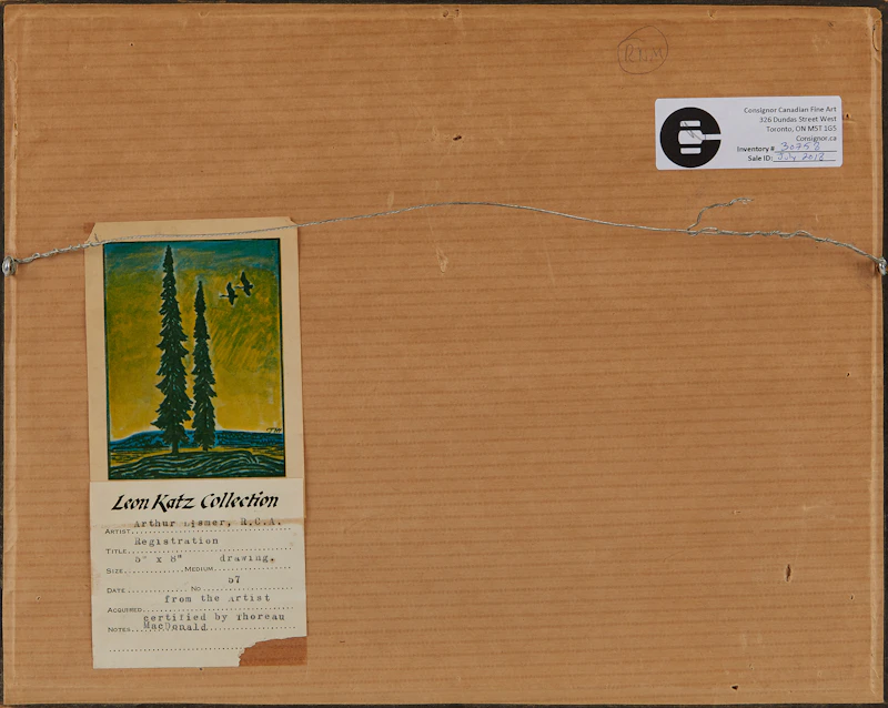 Arthur Lismer, Registration, drawing - view 3