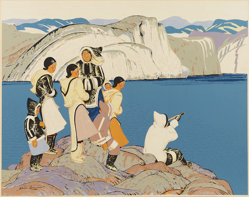 Thomas Harold Beament, Departure for the Hunt; Waiting Ones, pair of Sampson Matthews silkscreens - view 3