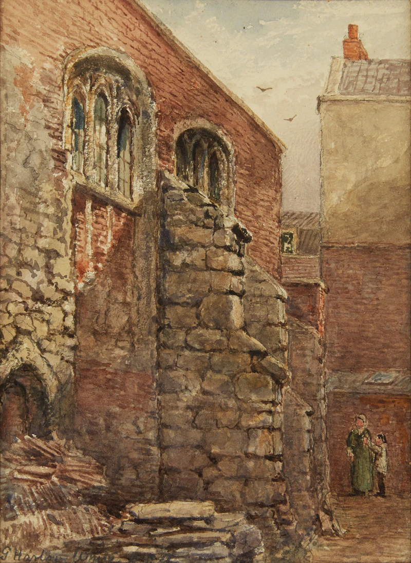 George Harlow White, Charter House; Exterior, Charter House; Angling in the Afternoon, three watercolours - view 4