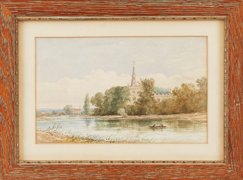 George Harlow White, Charter House; Exterior, Charter House; Angling in the Afternoon, three watercolours - view 7